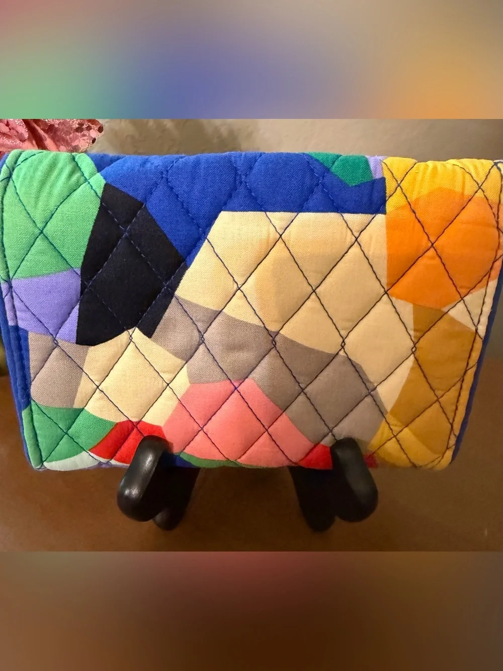Vera Bradley Quilted Multicolor Geometric Patch Crossbody